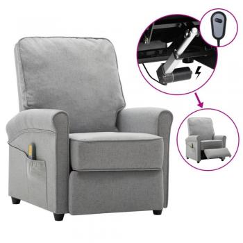 Sillón de masaje eléctrico reclinable en tela gris claro Día y Noche