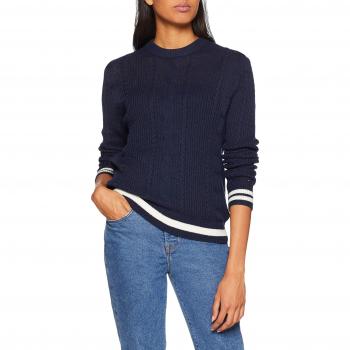 Tommy Jeans Mujer EASY CABLE suéter Manga Larga  Azul