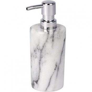 Wenko Onyx Dosificador de Jabón 0.23 L, Mármol, Blanco, 8.5x7.5x18 cm