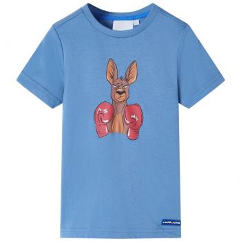 Camiseta infantil de manga corta azul medio 92 - Día y Noche / vidaXL