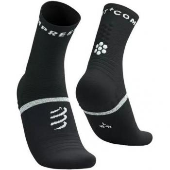 Calcetines de running Compressport Pro Marathon V2.0 negro/blanco, compresión avanzada, diseño ergonómico, tecnología de gestión de humedad, refuerzos en talón y puntera, soporte en el arco del pie, trans