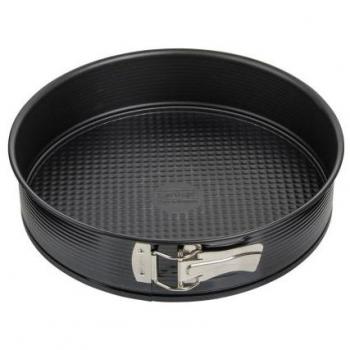 ZENKER Molde repostería para bizcocho, desmontable 1 fondo en acero con revestimiento antiadherente Teflon. Black Metallic. Negro. Ø28x6,5cm. 1 ud