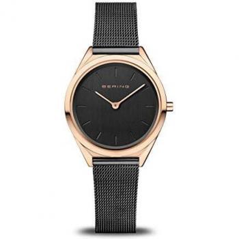 Bering Ultra Slim Black Mesh Unisex Watch 31mm with Sapphire Glass - Model 17031-166