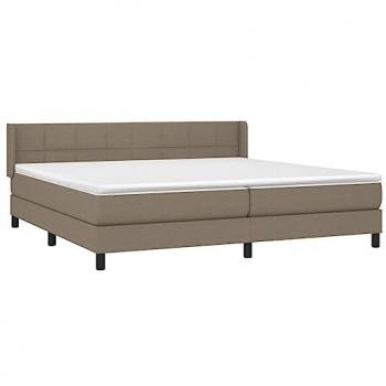 Cama Box Spring con Colchón de Tela Gris Taupe 200x200 cm