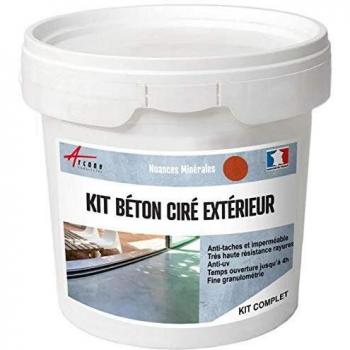Kit de Betón Cire Exterior - Guayaba Roja - 5 m² (en 2 capas) para Suelos, Paredes, Terrazas y Escaleras