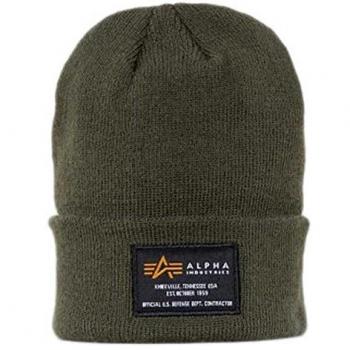 Alpha Industries Dark Green Crew Beanie - Unisex One Size