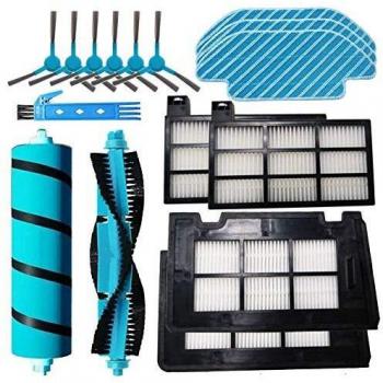 BSDY YQWRFEWYT Kit Accesorios de Recambio para Cecotec Conga Excellence 4090 Robot Aspiradora, 2 Cepillo Principal+4 Filtros + 6 Cepillos Laterales + 3 Mopas