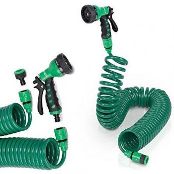 Kit de Riego Espiralado 15m con Pistola Multifuncional y Accesorios Brixo Iris Nilo