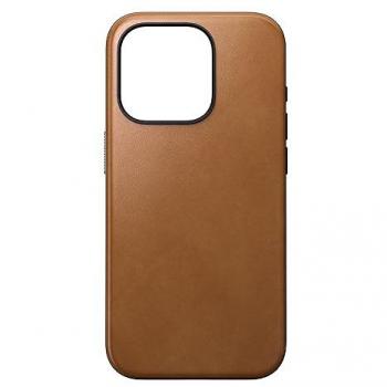 Funda de Cuero Nomad Modern para iPhone 15 Pro con MagSafe - Bronceado