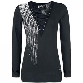 Innocent Shadow Angel Top Manga Larga Mujer Negro XL