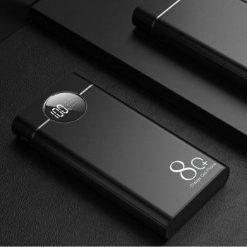 Banco de energía portátil de alta capacidad 80000 mAh con carga rápida USB para viajes y emergencias, compatible con smartphones