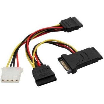 Cable de alimentación SATA 0,15 m multicolor con 2 conectores macho y 3 hembra + 1 conector hembra IDE