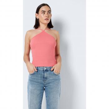Noisy May - Top de mujer con tirantes y cuello halter, sin mangas, diseño moderno, tejido ligero, ideal para primavera/verano