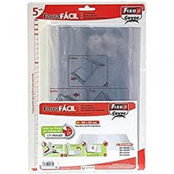 Fixo Cover 1009700－Pack de 5 forros para libros, ajustables, transparente, 30 x 53 cm