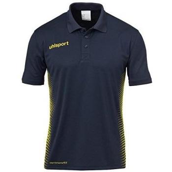 Uhlsport Score Polo Camiseta Camisetas, Unisex, Score Polo Shirt, Azul Marino y Amarillo Fluorescente, XXXL