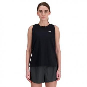 New Balance Camiseta Sin Mangas Sport Essentials Heathertech para mujer, modelo WT41104, color negro (XS), tipo deportivo, multideporte, fabricada en poliéster
