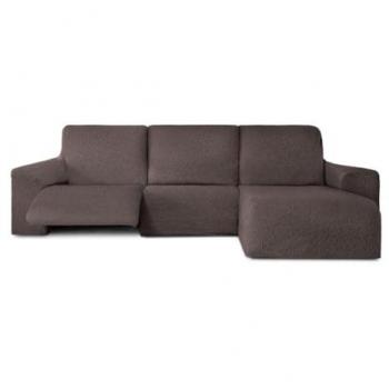 Funda Chaise Longue Relax Brazo Corto Derecho Bielástica Eysa ROC Marrón 120 x 120 x 360 cm