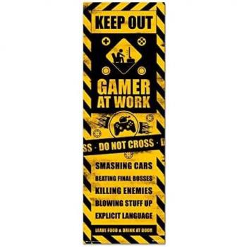 Póster Puerta Gameration Gaming Caution 158x53 cm