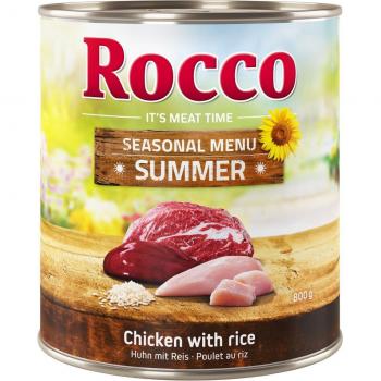 Rocco Menú de Verano - Vaca con Pollo y Arroz Integral - 24 x 800 g