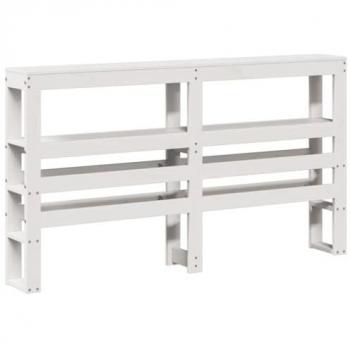 Cabecero de cama con estantes en madera maciza de pino blanco 120 cm