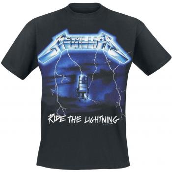Metallica Ride The Lightning T-Shirt Black, Medium, 100% Cotton, Jersey
