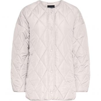 Pieces Stella Quilted Metallized Jacket for Women - Beige/Silver Gray, Size M