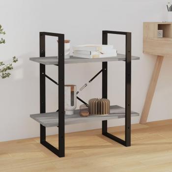 Estantería Sonoma de madera multicapa gris con 2 estantes, dimensiones 60x30x70 cm