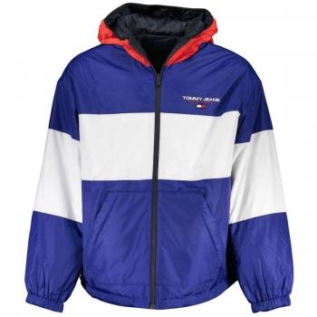 Tommy Hilfiger Men's Reversible Hooded Windbreaker Jacket - Navy Blue - Size S