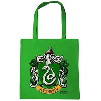 LOGOSHIRT Bolso Harry Potter Slytherin de Algodón Oficial Licencia Alta Calidad 38x42cm