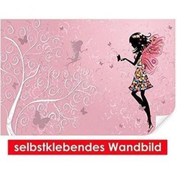 Adhesivo Pared de Butterfly Fairy - Fáciles de pegar - Wall Print, Wall Paper, Póster, pantalla con pegamento de puntos de vinilo para paredes, puertas, muebles y superficies lisas de Trend paredes, 90 x 60 cm