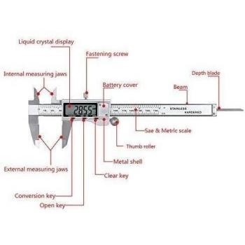 apgstore 6 150 mm Calibre digital herramienta de calibre Vernier micrómetro con pantalla LCD y funda