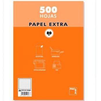 Papel Multifunción Pacsa A4 80g Cuadriculado 6x6 con Portada Polipropileno Transparente 500 Hojas