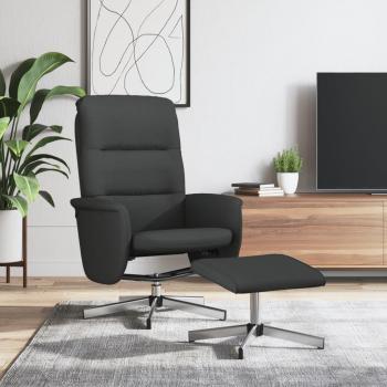 Sillón reclinable con reposapiés negro en tela Vidaxl