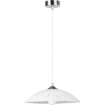 Lámpara Colgante Fija Rabalux Harmony Lux de 40 cm, Cristal Blanco con Dibujos, Metal IP20, E27
