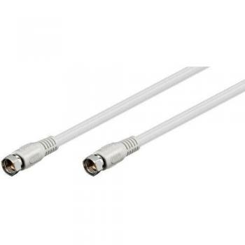 Cable Antena Coaxial Goobay 3.5m, 100% Blindado, Blanco, F a F (80 dB)