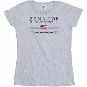 Camiseta de algodón para mujer NASA Explore Kennedy Space Center M blanca