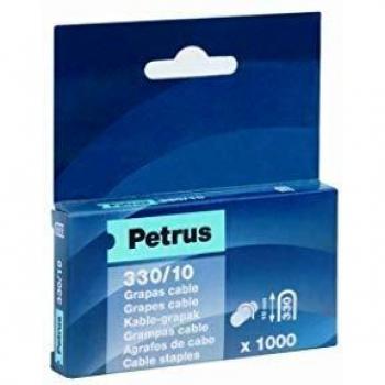 PETRUS 77520 - Caja 1000 ud. grapas para cable galvanizadas 330/10 mm