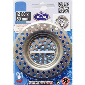 S&M 323218 Rejilla Acero Inoxidable para Desagüe de Fregadero de Cocina Y/O Baño, Cromado
