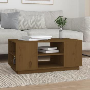 Mesa de centro madera maciza de pino ámbar 90x49x40,5 cm