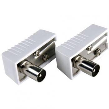 Conector coaxial Bandridge BPP645 2x Coax M Blanco
