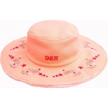 Gorro de mujer tipo bucket Starlite con bordado multicolor Hippie Chic naranja