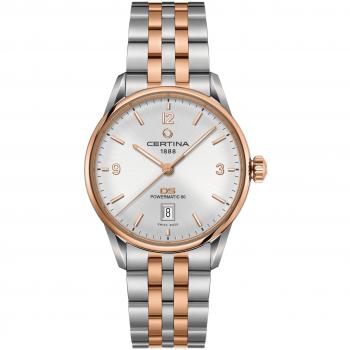 Certina DS POWERMATIC 80 Reloj Resistente Al Agua con movimiento automático, reserva de marcha de 80 horas, caja de acero inoxidable, cristal de zafiro antirreflectante, resistencia al agua hasta 100 metros y