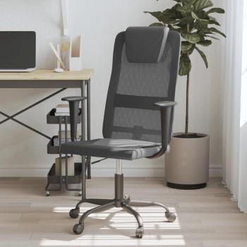 Silla de Oficina Amapola Altura Ajustable Malla Gris/Negro 106-116x67x68 cm Cuero Sintético