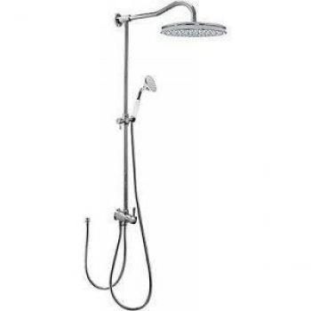 Tres Grifería 02447601 - Conjunto ducha anticalcárea RETRO Ducha fija Ø 310 mm. Ducha móvil anticalcárea. Adaptable a grupo de ducha y baño‑ducha