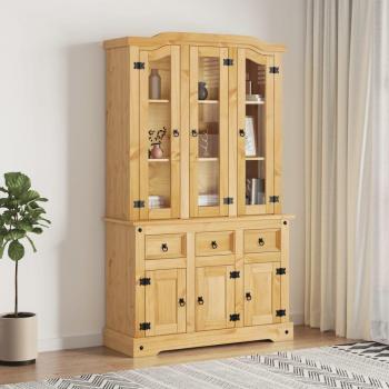 Aparador de madera maciza de pino mexicano marrón 112x43x196 cm