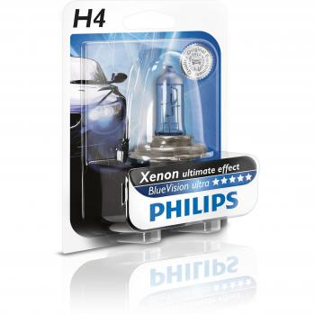 Philips 12258BVUB1 BlueVision Ultra - Bombilla H4 para faros delanteros
