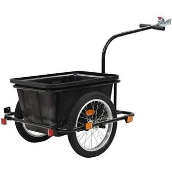 vidaXL 50L Black Bike Trailer with Cargo Capacity