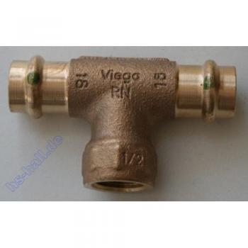 Té Viega Sanpress 18 x 1/2 x 18 mm, Bronze con SC-Contur