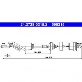 Cable de embrague ATE 24.3728-0315.2