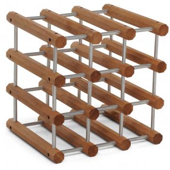 Portabottiglie Modular Foppapedretti en Madera de Nogal y Aluminio